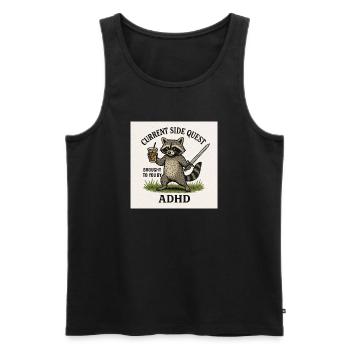 Waschbär-Nebenquest ADHS - Männer Premium Bio Tank Top - Schwarz - Vorne - AI Model Male 178 light (178cm)