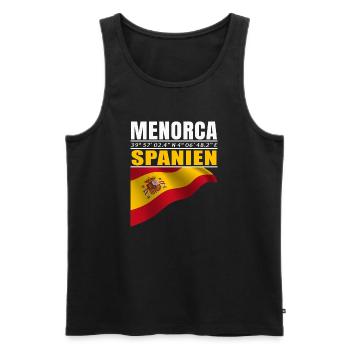 Menorca - Männer Premium Bio Tank Top - Schwarz - Vorne - AI Model Male 178 light (178cm)