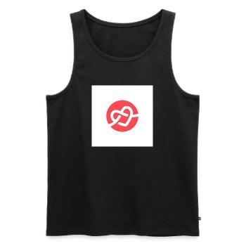 Logo du cœur tissé - Débardeur bio Premium Homme - noir - Devant - Michal (187cm)