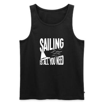 Sailing: Everything you need - Men's Premium Organic Tank Top - black - Front - AI Model Male 178 light (178cm)