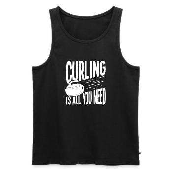 Curling is all you need - Men's Premium Organic Tank Top - black - Front - AI Model Male 178 light (178cm)
