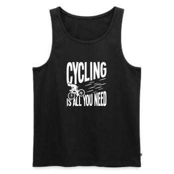 Cycling is all you need - Men's Premium Organic Tank Top - black - Front - AI Model Male 178 light (178cm)
