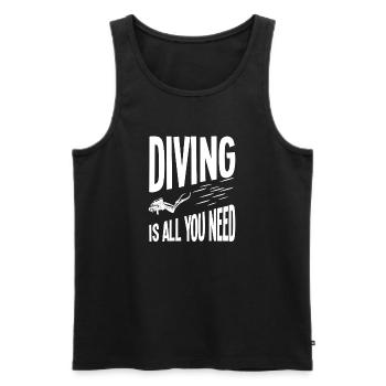 Diving is all you need - Men's Premium Organic Tank Top - black - Front - AI Model Male 178 light (178cm)