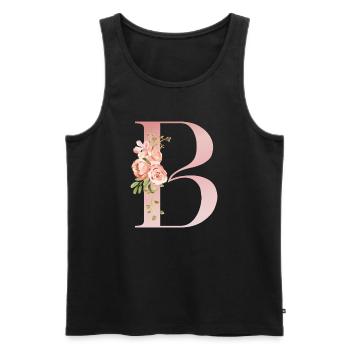 B Florale Pastel - Débardeur bio Premium Homme - noir - Devant - AI Model Male 178 light (178cm)