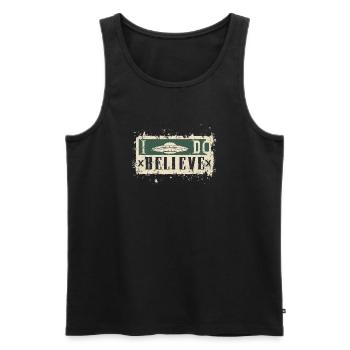 Ich glaube an UFOs - Männer Premium Bio Tank Top - Schwarz - Vorne - Michal (187cm)