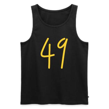 49 - Men's Premium Organic Tank Top - black - Front - Michal (187cm)