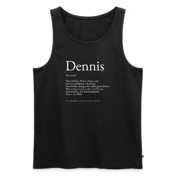 Explication du dictionnaire Dennis Prénom Dennis - Débardeur bio Premium Homme - noir - Devant - AI Model Male 178 light (178cm)