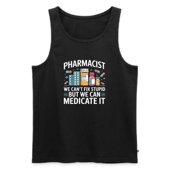 Pharmacist saying: Medicate It - Men's Premium Organic Tank Top - black - Front - AI Model Male 178 light (178cm)