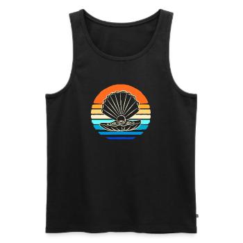Shell collector shell - Men's Premium Organic Tank Top - black - Front - AI Model Male 178 light (178cm)