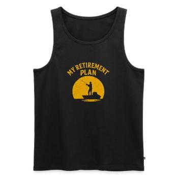 My Retirement Plan Angler Saying for Fishing Fans - Men's Premium Organic Tank Top - black - Front - AI Model Male 178 light (178cm)