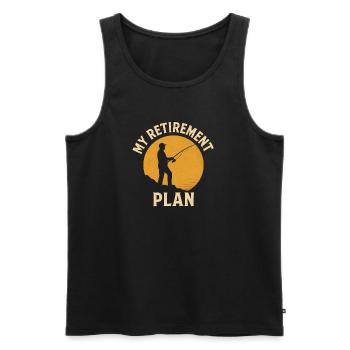 My Retirement Plan Angler Saying for Fishing Fans - Men's Premium Organic Tank Top - black - Front - AI Model Male 178 light (178cm)