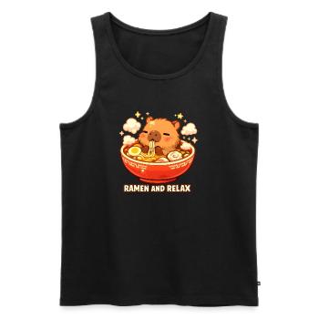 Ramen and Relax - Männer Premium Bio Tank Top - Schwarz - Vorne - Michal (187cm)
