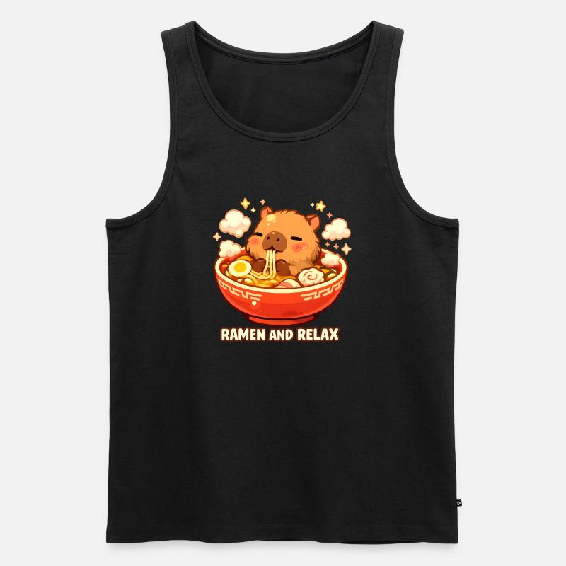 Ramen and Relax - Männer Premium Bio Tank Top - Schwarz
