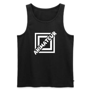 Job Animator - Men's Premium Organic Tank Top - black - Front - AI Model Male 178 light (178cm)