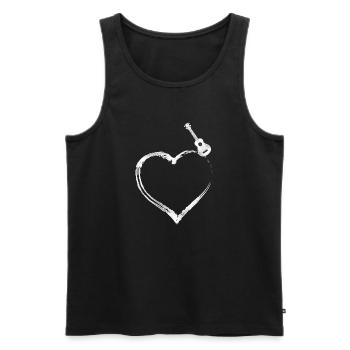 Hawaiian Ukulele Uke Heart - Männer Premium Bio Tank Top - Schwarz - Vorne - AI Model Male 178 light (178cm)