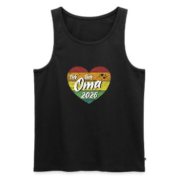 Tick Tack Oma 2026 werdende Uroma Omama 2026 retro - Männer Premium Bio Tank Top - Schwarz - Vorne - AI Model Male 178 light (178cm)