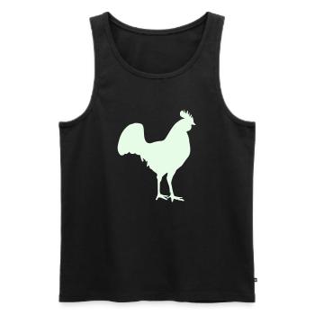  Hahn Silhouette - Männer Premium Bio Tank Top - Schwarz - Vorne - Michal (187cm)