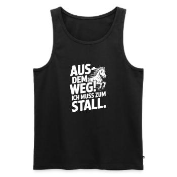 Riding out of the way to the stable horse girl horses - Men's Premium Organic Tank Top - black - Front - AI Model Male 178 light (178cm)