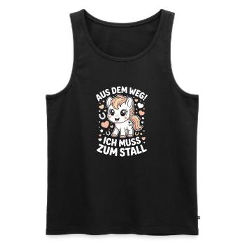 Riding out of the way to the stable horse girl horses - Men's Premium Organic Tank Top - black - Front - AI Model Male 178 light (178cm)