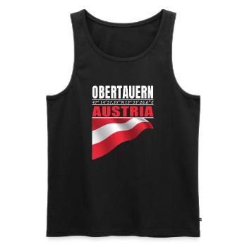 Obertauern - Männer Premium Bio Tank Top - Schwarz - Vorne - AI Model Male 178 light (178cm)