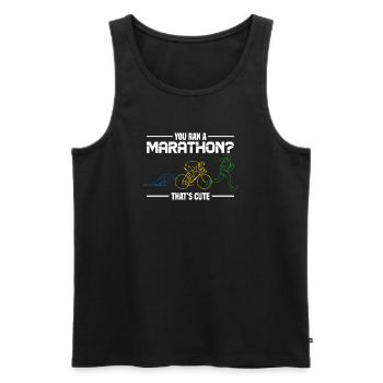 Marathon Humor - You Ran A Marathon? Thats Cute - Men's Premium Organic Tank Top - black - Front - AI Model Male 178 light (178cm)
