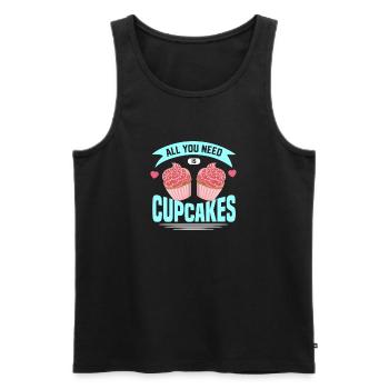 All You Need Is Cupcakes, For Cupcake Lover - Men's Premium Organic Tank Top - black - Front - AI Model Male 178 light (178cm)