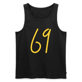 69 - Männer Premium Bio Tank Top - Schwarz - Vorne - AI Model Male 178 light (178cm)