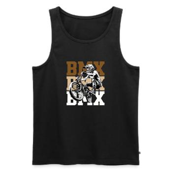 BMX Jump Rider Logo Cult - Men's Premium Organic Tank Top - black - Front - AI Model Male 178 light (178cm)