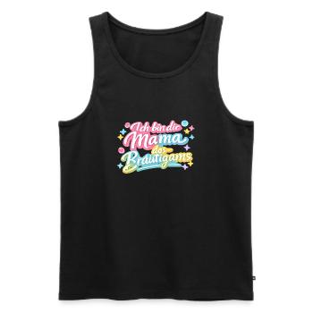 Mama des Bräutigams Geschenkidee - Männer Premium Bio Tank Top - Schwarz - Vorne - Michal (187cm)