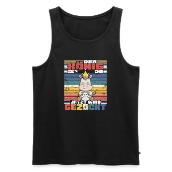 Game König computerspiel - Männer Premium Bio Tank Top - Schwarz - Vorne - AI Model Male 178 light (178cm)