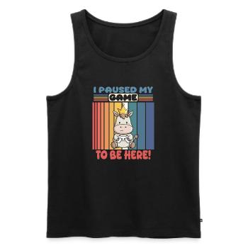 i paused my game to be here - zocken - Men's Premium Organic Tank Top - black - Front - Michal (187cm)