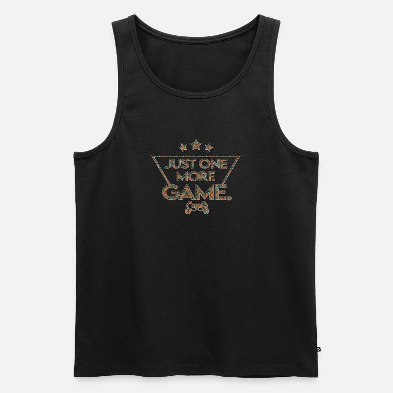 Just_one_more_game_-_cool_muster_ - Männer Premium Bio Tank Top - Schwarz