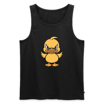 Gelbes, grummeliges Entlein - Männer Premium Bio Tank Top - Schwarz - Vorne - AI Model Male 178 light (178cm)