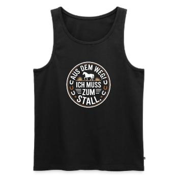 Riding out of the way to the stable horse girl horses - Men's Premium Organic Tank Top - black - Front - AI Model Male 178 light (178cm)