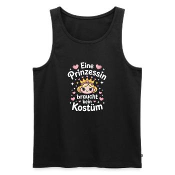 Prinzessin Braucht Kein Kostüm Fasching Karneval - Männer Premium Bio Tank Top - Schwarz - Vorne - Michal (187cm)