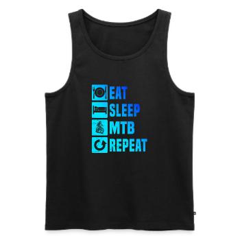 Clear mountain bike motif for every day - Men's Premium Organic Tank Top - black - Front - AI Model Male 178 light (178cm)