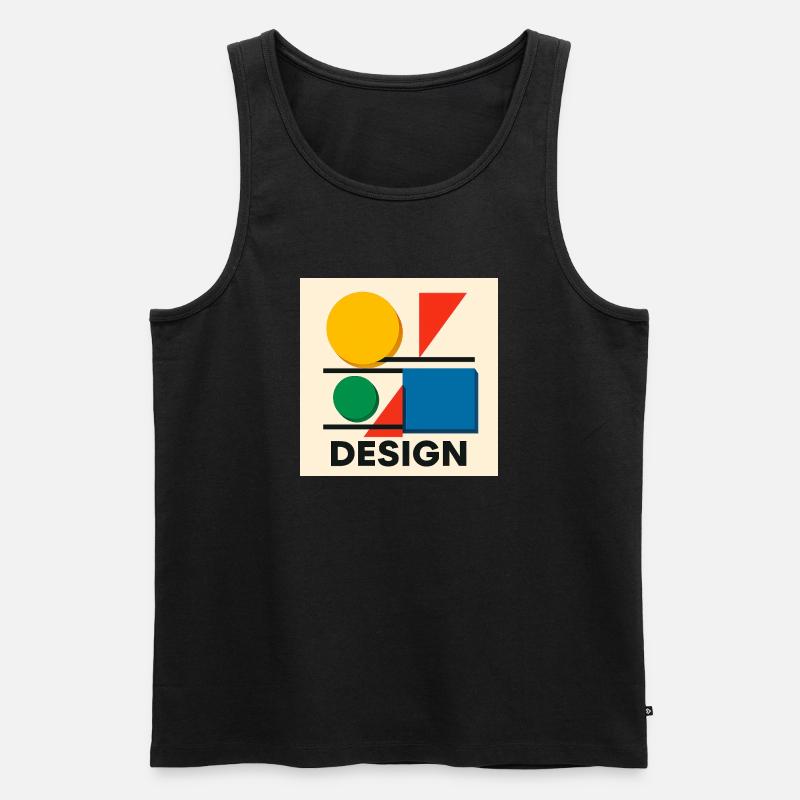 Géométrie Bauhaus Composition colorée - Débardeur bio Premium Homme - noir