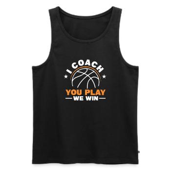 I Coach - You Play - We Win - Men's Premium Organic Tank Top - black - Front - AI Model Male 178 light (178cm)