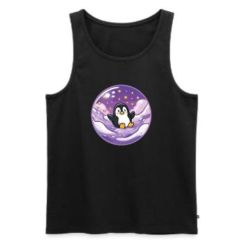 Pinguin im Eis-Universum - Männer Premium Bio Tank Top - Schwarz - Vorne - AI Model Male 178 light (178cm)