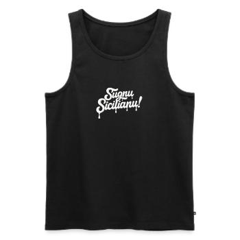 Sugnu sicilianu - Débardeur bio Premium Homme - noir - Devant - AI Model Male 178 light (178cm)