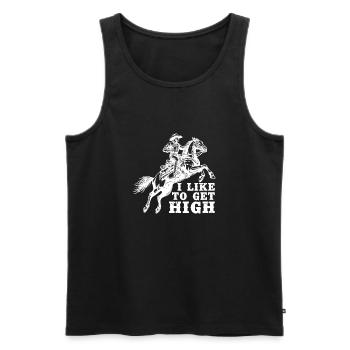 L’équitation de rodéo aime se défoncer en cowboy - Débardeur bio Premium Homme - noir - Devant - Michal (187cm)