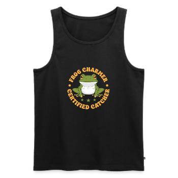 Frog Catcher Charmer Certified Frog - Männer Premium Bio Tank Top - Schwarz - Vorne - AI Model Male 178 light (178cm)