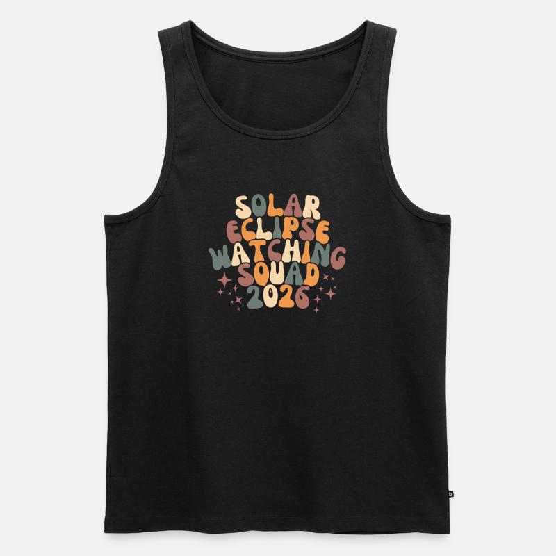 Sun Eclipse Retro Squad - Männer Premium Bio Tank Top - Schwarz