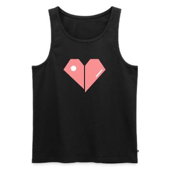 Cœur rose brisé – Forme abstraite - Débardeur bio Premium Homme - noir - Devant - AI Model Male 178 light (178cm)