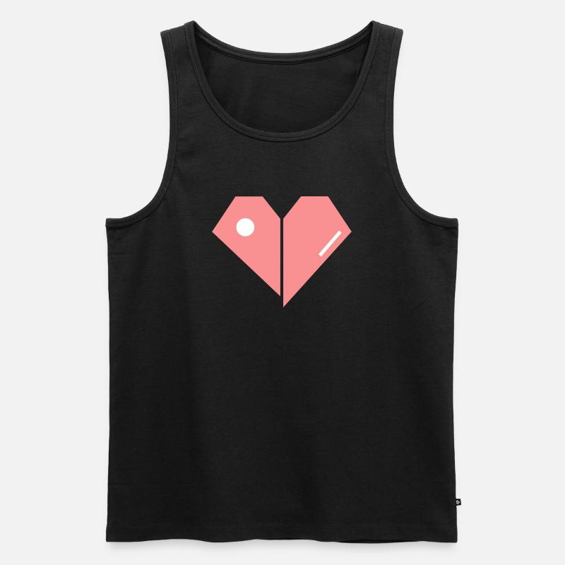 Zerbrochenes Pinkes Herz – Abstrakte Form - Männer Premium Bio Tank Top - Schwarz
