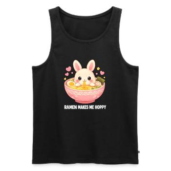 Ramen Kawaii Bunny - Débardeur bio Premium Homme - noir - Devant - Michal (187cm)
