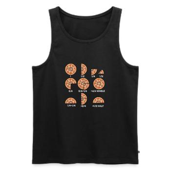 Mathematische Gleichungen Pizzastück lustiges Essen - Männer Premium Bio Tank Top - Schwarz - Vorne - AI Model Male 178 light (178cm)