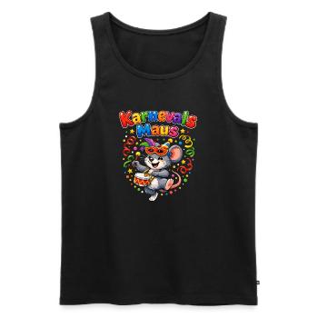 Karnevalsmaus Süßes Faschings-Motiv Geschenkidee - Männer Premium Bio Tank Top - Schwarz - Vorne - AI Model Male 178 light (178cm)