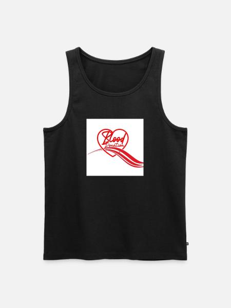 Blood Donation Heart Logo - Men's Premium Organic Tank Top - black