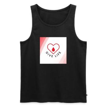 Schenken Sie Leben: Blutspenderherz - Männer Premium Bio Tank Top - Schwarz - Vorne - AI Model Male 178 light (178cm)
